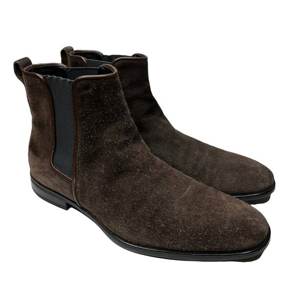 Aquatalia Brown Suede Chelsea Boots - Picture 1 of 7